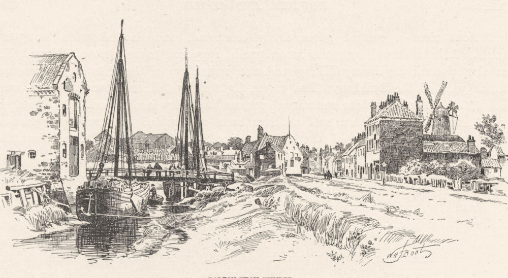 LINCOLNSHIRE. Barton- upon- Humber 1901 old antique vintage print picture